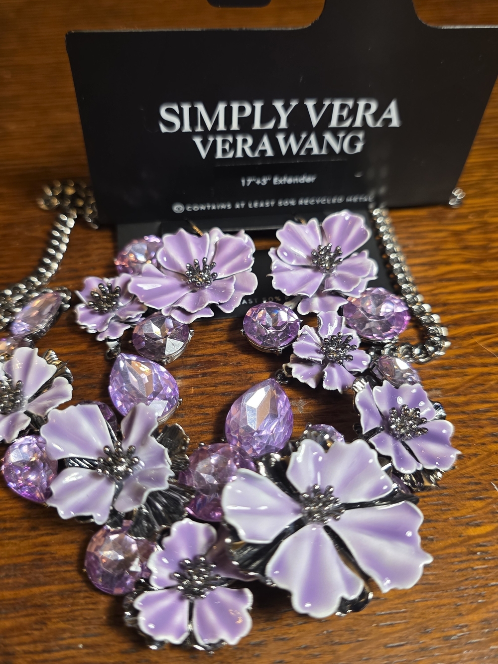SIMPLY VERA VERA WANG Lavender Floral Statement Necklace